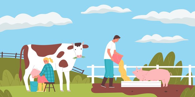 田園風景イラスト 無料のベクター