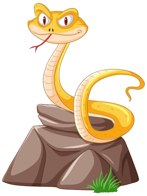 Smiling serpent on a rocky perch