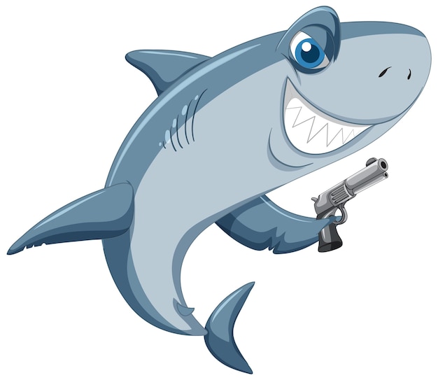 Улыбающаяся акула мультипликационный персонаж