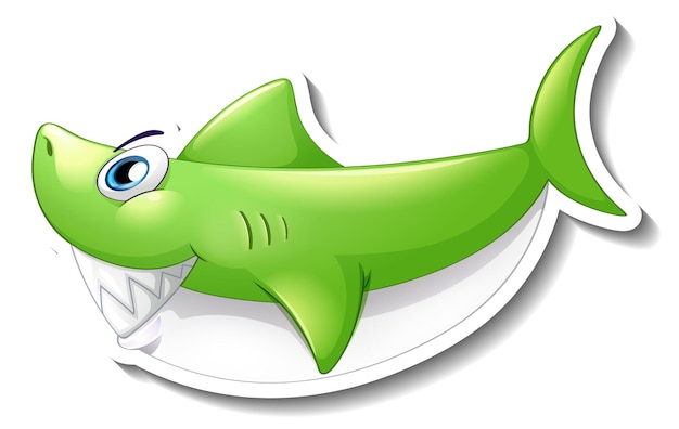 Smiling shark cartoon sticker