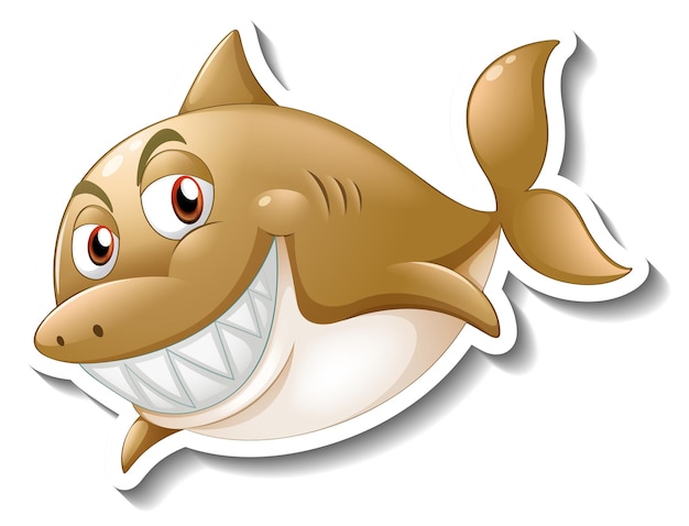 Free Vector  Smiling shark cartoon sticker