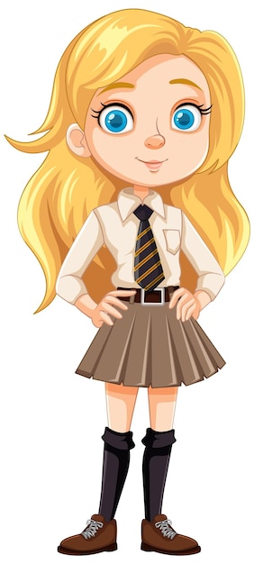 Free vector smiling teen girl with beautiful blonde hair