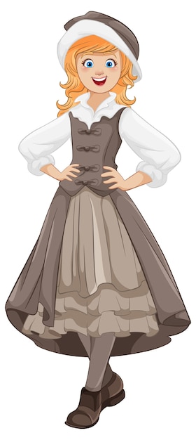 Free vector smiling woman in austria traditional outfit