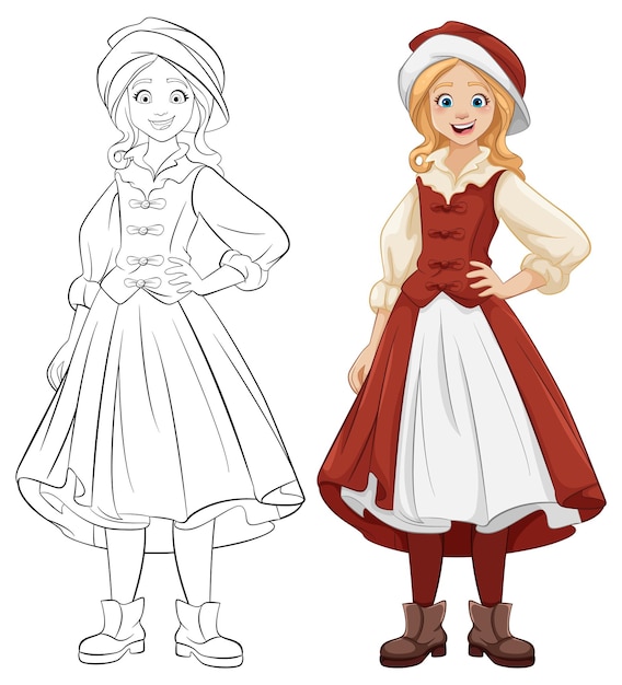 Free vector smiling woman in austria traditional outfit