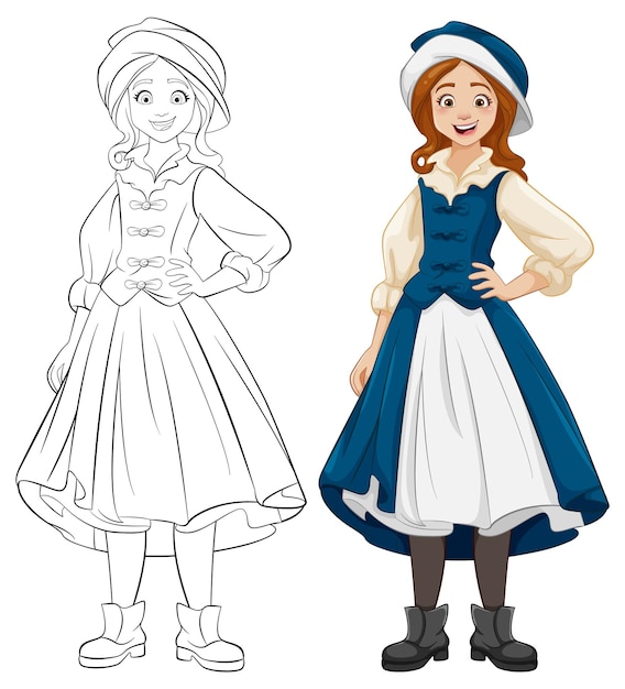 Free vector smiling woman in austria traditional outfit