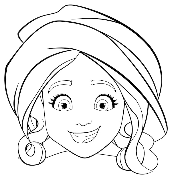 Free vector smiling woman outlined in vector art