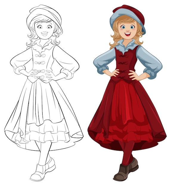 Free vector smiling woman in traditional austrian outfit