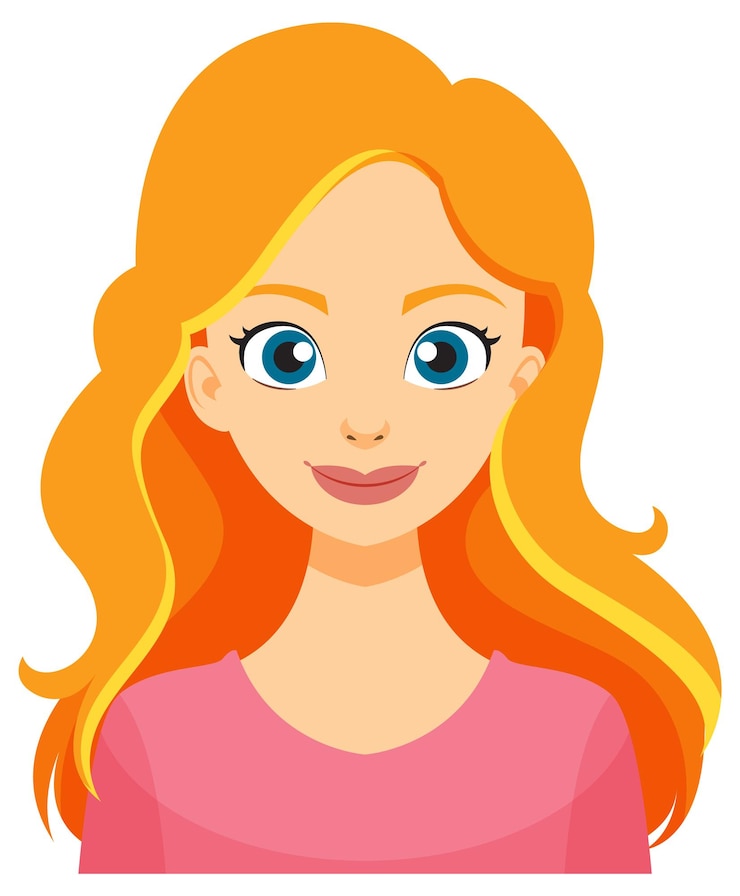 Free Vector smiling woman with long hair