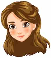 Free vector smiling young girl cartoon portrait