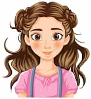 Free vector smiling young girl vector portrait