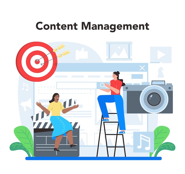 Smm concept social media marketing advertising of business in the internet through social network content management isolated flat illustration