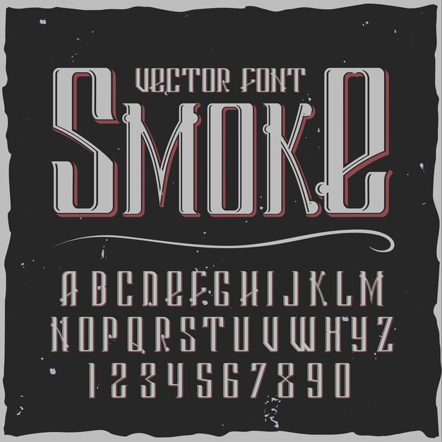 Smoke alphabet with vintage style