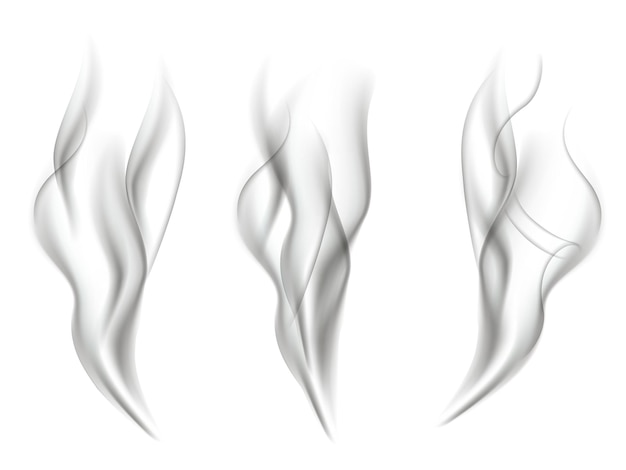 Free vector smoke effects isolated on white background