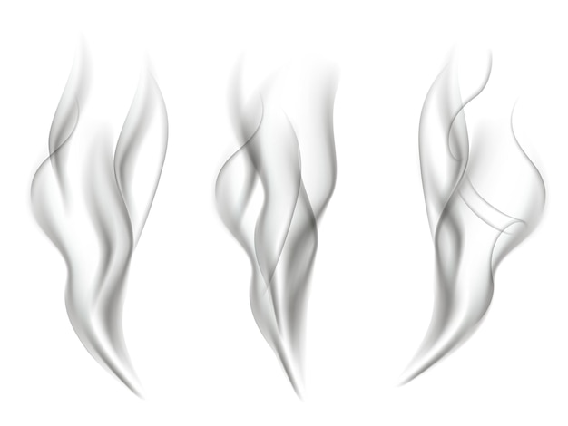 Smoke effects isolated on white background