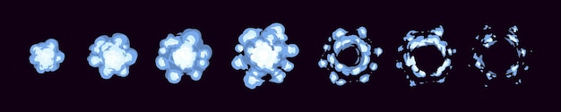 Free vector smoke explode animation sprite sheet vfx steam