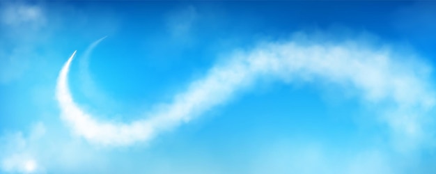 無料ベクター 空気中のスモークプレイン・トレイル・ジェット・クラウドの速度線