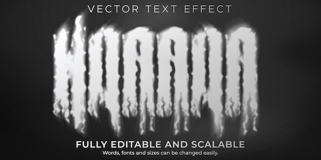 Smoke text effect, editable horror and fog text style