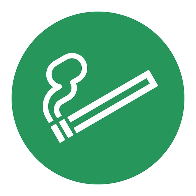 Бесплатное векторное изображение Зона для курения зеленый круг знак