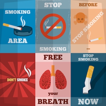 Smoking mini poster set