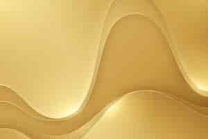 Бесплатное векторное изображение Гладкая золотая волна фон копией пространства