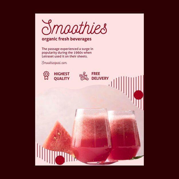 Smoothies bar flyer template