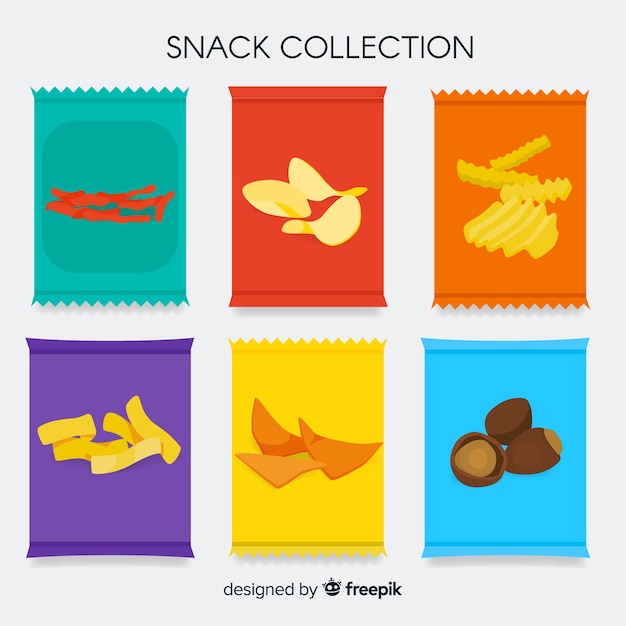 Free vector snack collection in flat style