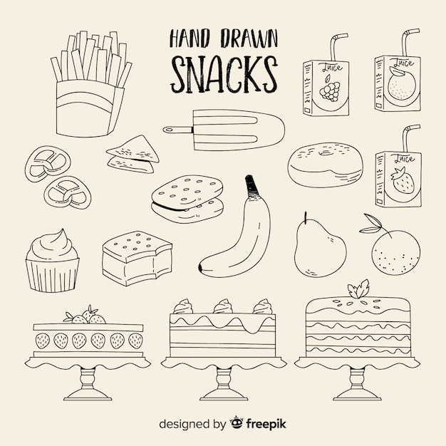 Free vector snacks collection