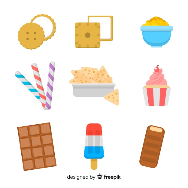 Free vector snacks collection