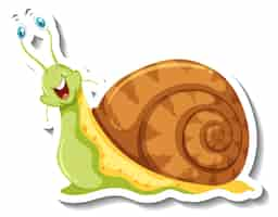 Free vector snail animal cartoon sticker