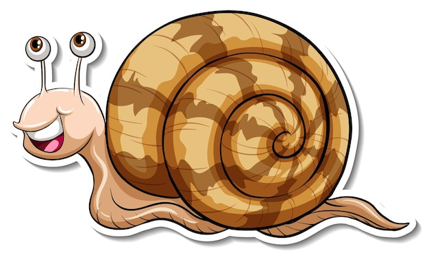 Free vector snail animal cartoon sticker