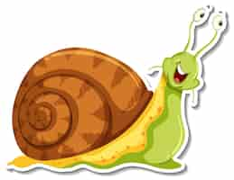 Free vector a snail animal cartoon sticker