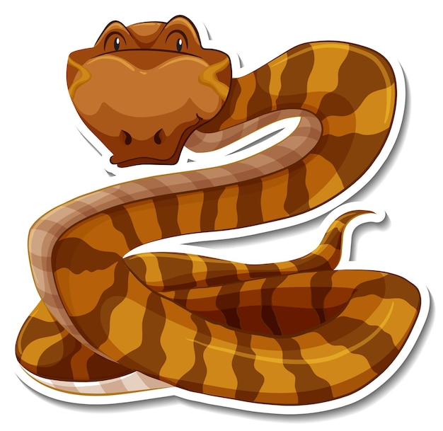 白い​背景​の​上​の​ヘビ​の​漫画​の​キャラクター
