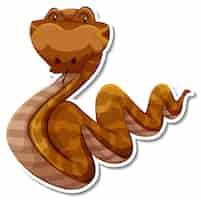 Бесплатное векторное изображение Змея мультипликационный персонаж на белом фоне