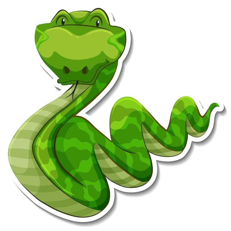 Free Vector snake cartoon character on white background