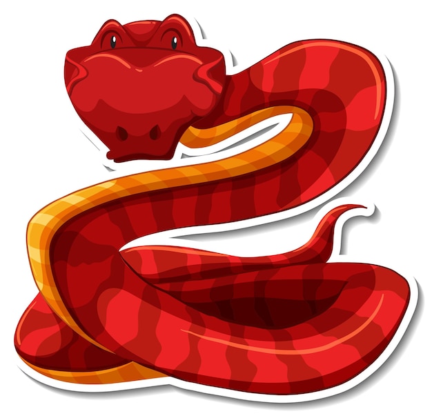 Free vector snake cartoon character on white background