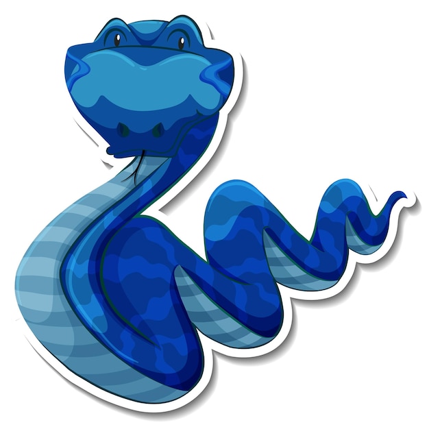 Free vector snake cartoon character on white background