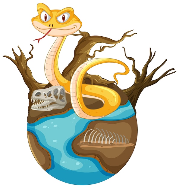 Snake on a Mystical Water Globe