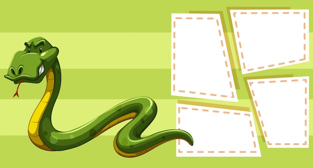 Free vector snake on note template