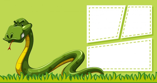 Free vector snake on note template