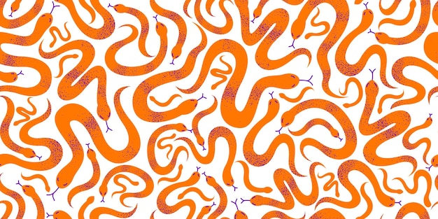 Змеи бесшовные текстиль, векторный фон с множеством бесконечных текстур змей, стильный дизайн ткани или обоев, опасные отравленные дикие животные.