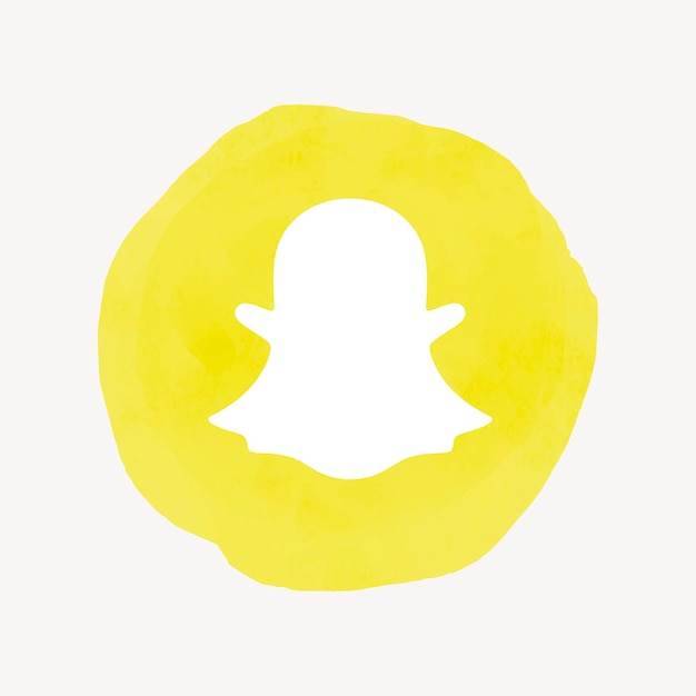 Snapchat logo vector in watercolor design. Social media icon. 21 JULY 2021 - BANGKOK, THAILAND