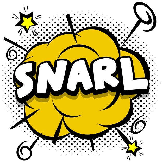 Snarl comic яркий шаблон с речевыми пузырями на красочных рамах