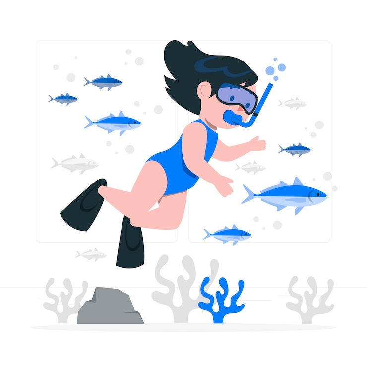 Free Vector snorkeling concept illustration