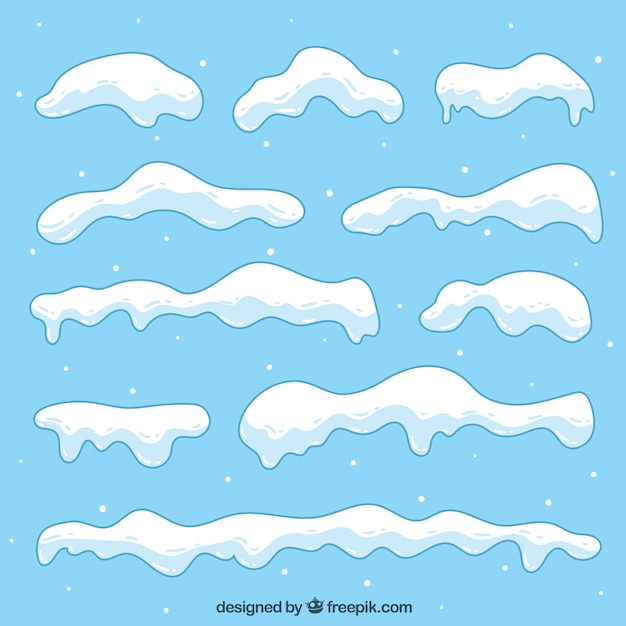 Free vector snow cap collection