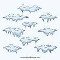 Free vector snow cap collection