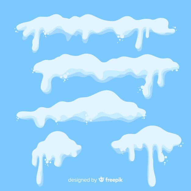 Free vector snow cap collection