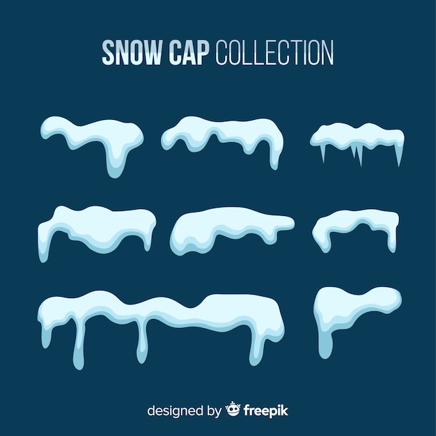 Free vector snow cap collection