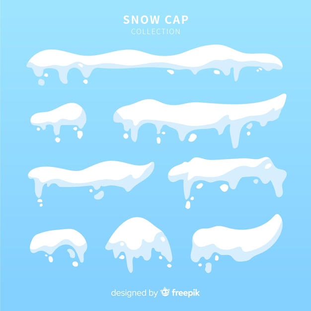 Free vector snow cap collection