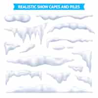 Free vector snow capes and piles set