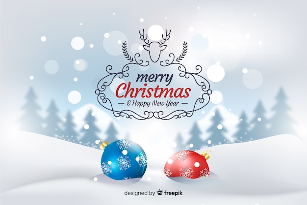 Free vector snow christmas background